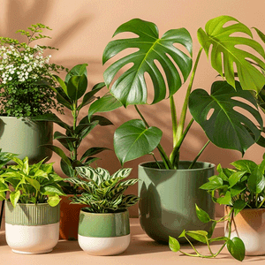 huge indoor plant ZZ Plant - Large (2-3' tall) Cement Grey Planter main image 1