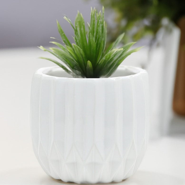 4 inch white ceramic plant pots Unique Modern White Pot 5" Pot