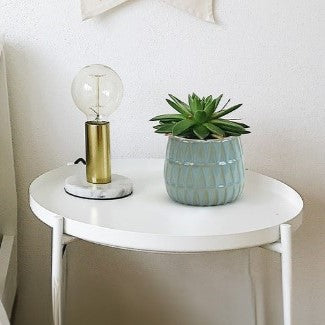 Triangular Print Reactive Glazed Pot