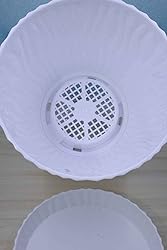 White Plastic Plant Pot with Drainage - Indoor & Outdoor Large Planter