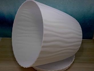 White Plastic Plant Pot with Drainage - Indoor & Outdoor Large Planter