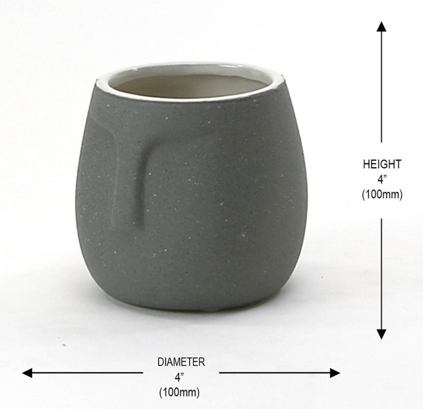 Ceramic Abstract Moai Face Bowl Sand Surface