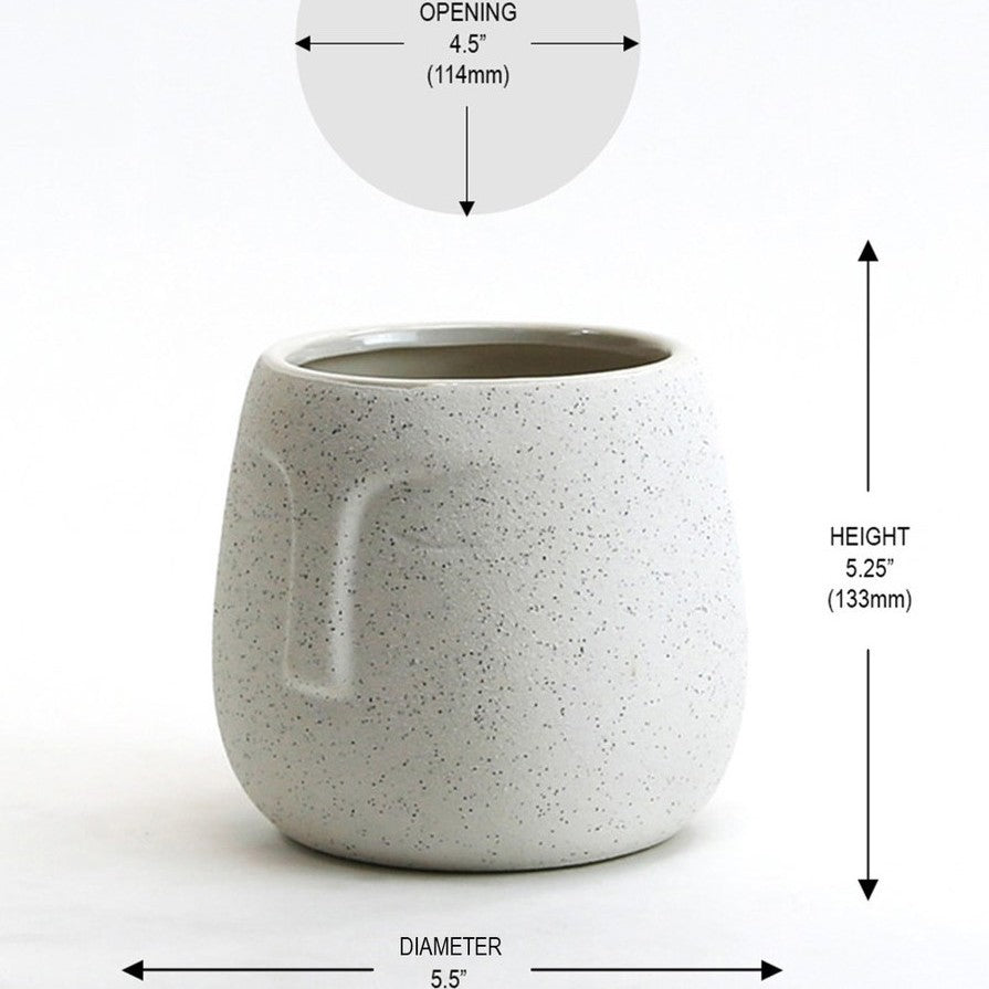 Ceramic Abstract Moai Face Bowl Sand Surface