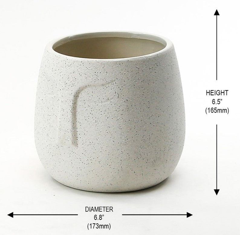 Ceramic Abstract Moai Face Bowl Sand Surface