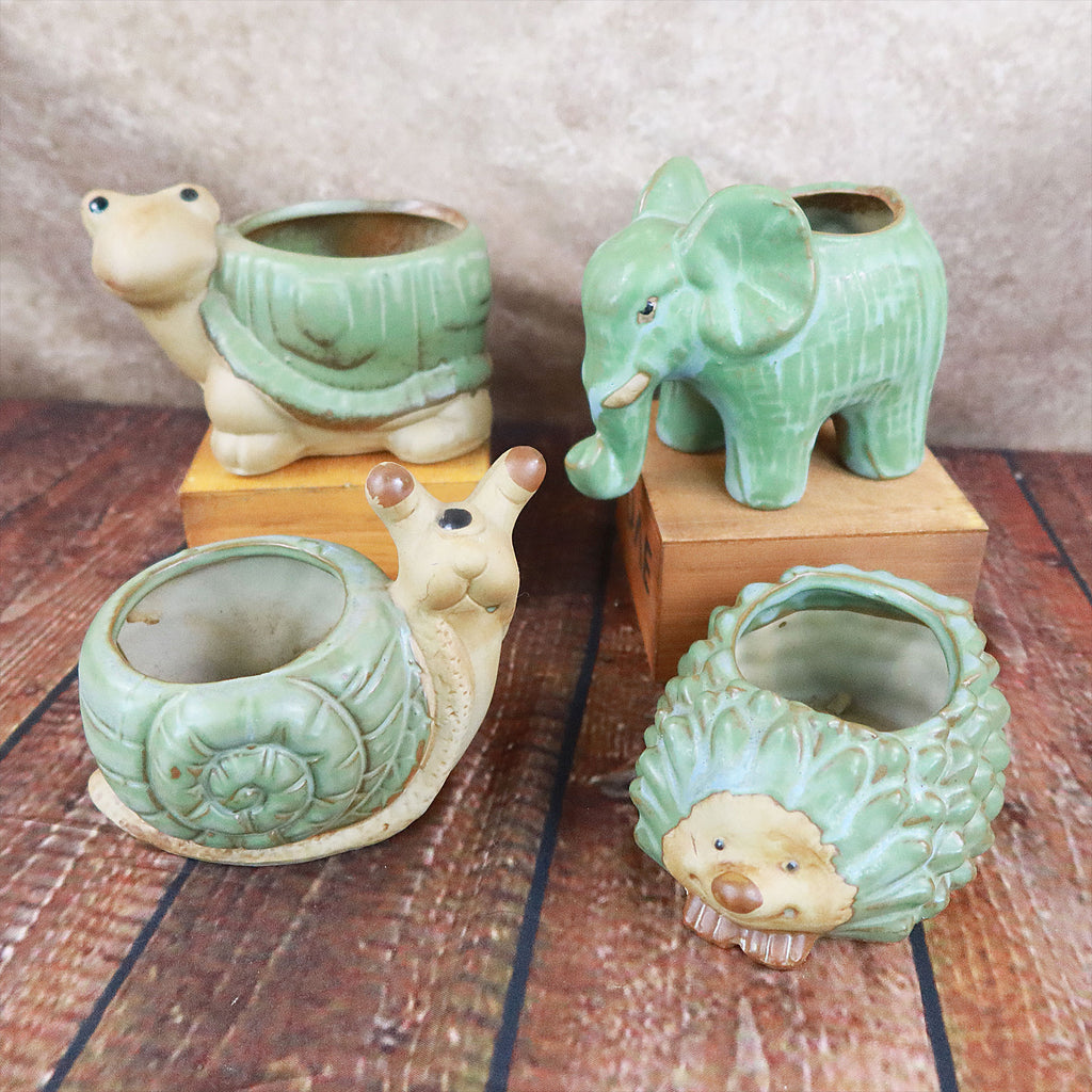 Animal Ceramic Planters for Indoor Succulents and Cacti, Small Pots with Drainage