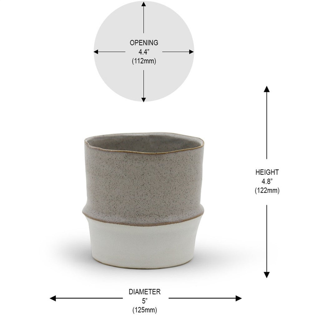 Two Toned Ceramic Cylinder Pot