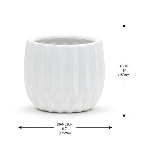 4 inch white ceramic plant pots Unique Modern White Pot 6" Pot