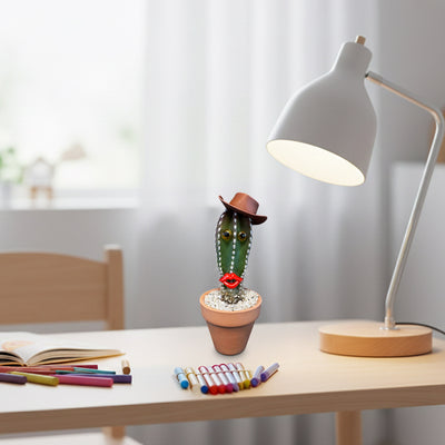 Green Cactus Pal – Living Cactus Doll with Glasses and Your Choice of Hats - The Perfect Gift