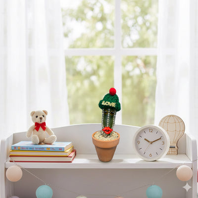 Green Cactus Pal – Living Cactus Doll with Glasses and Your Choice of Hats - The Perfect Gift