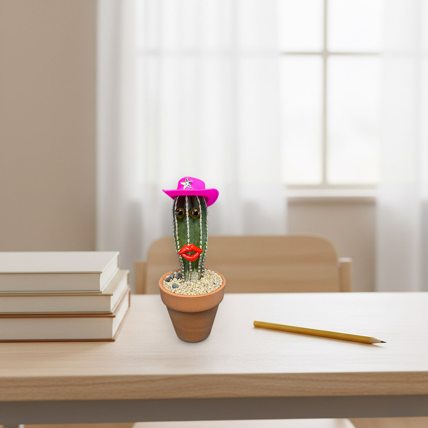 Green Cactus Pal – Living Cactus Doll with Glasses and Your Choice of Hats - The Perfect Gift