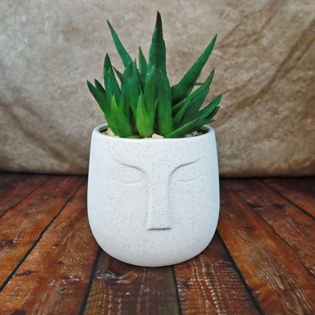Ceramic Abstract Moai Face Bowl Sand Surface