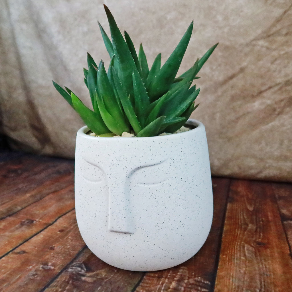 Ceramic Abstract Moai Face Bowl Sand Surface