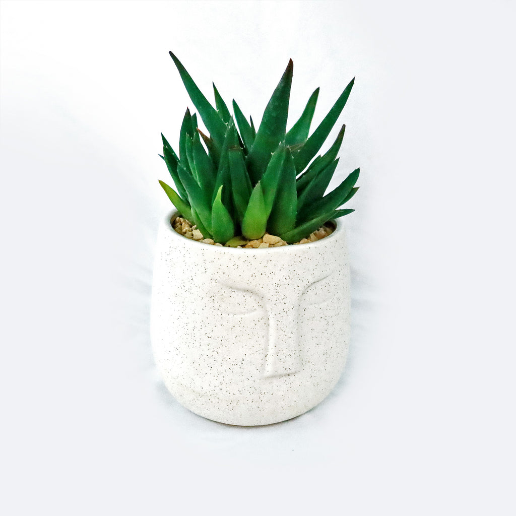 Ceramic Abstract Moai Face Bowl Sand Surface