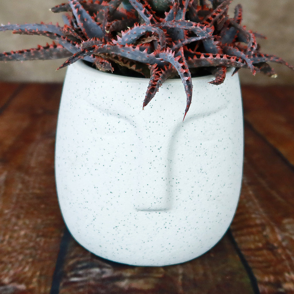 Ceramic Abstract Moai Face Bowl Sand Surface