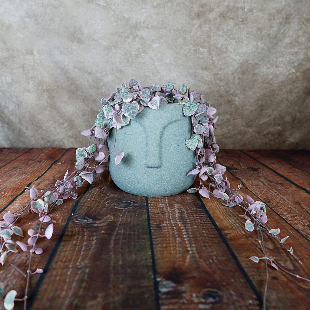 Ceramic Abstract Moai Face Bowl Sand Surface