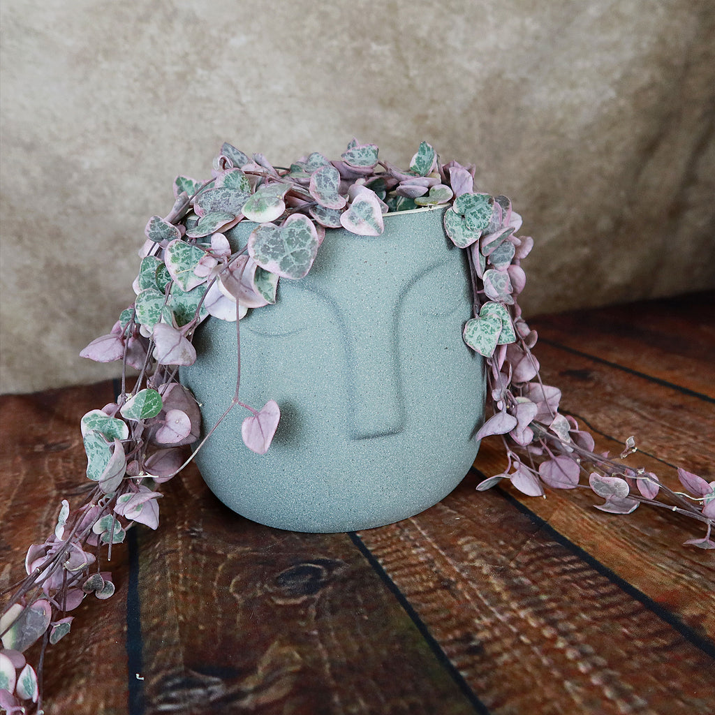 Ceramic Abstract Moai Face Bowl Sand Surface