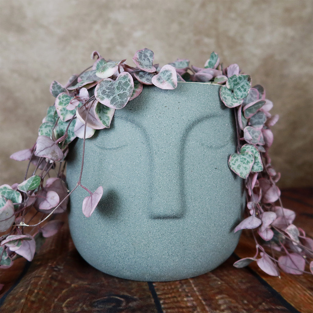 Ceramic Abstract Moai Face Bowl Sand Surface