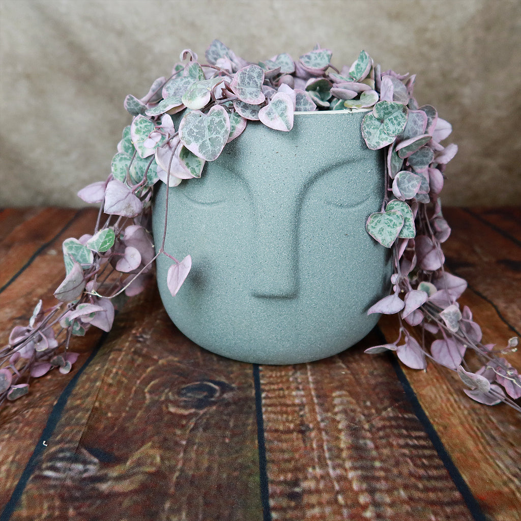 Ceramic Abstract Moai Face Bowl Sand Surface