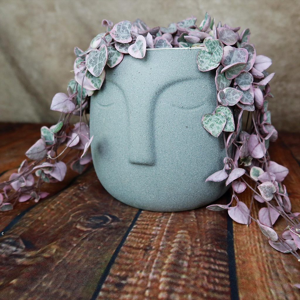 Ceramic Abstract Moai Face Bowl Sand Surface