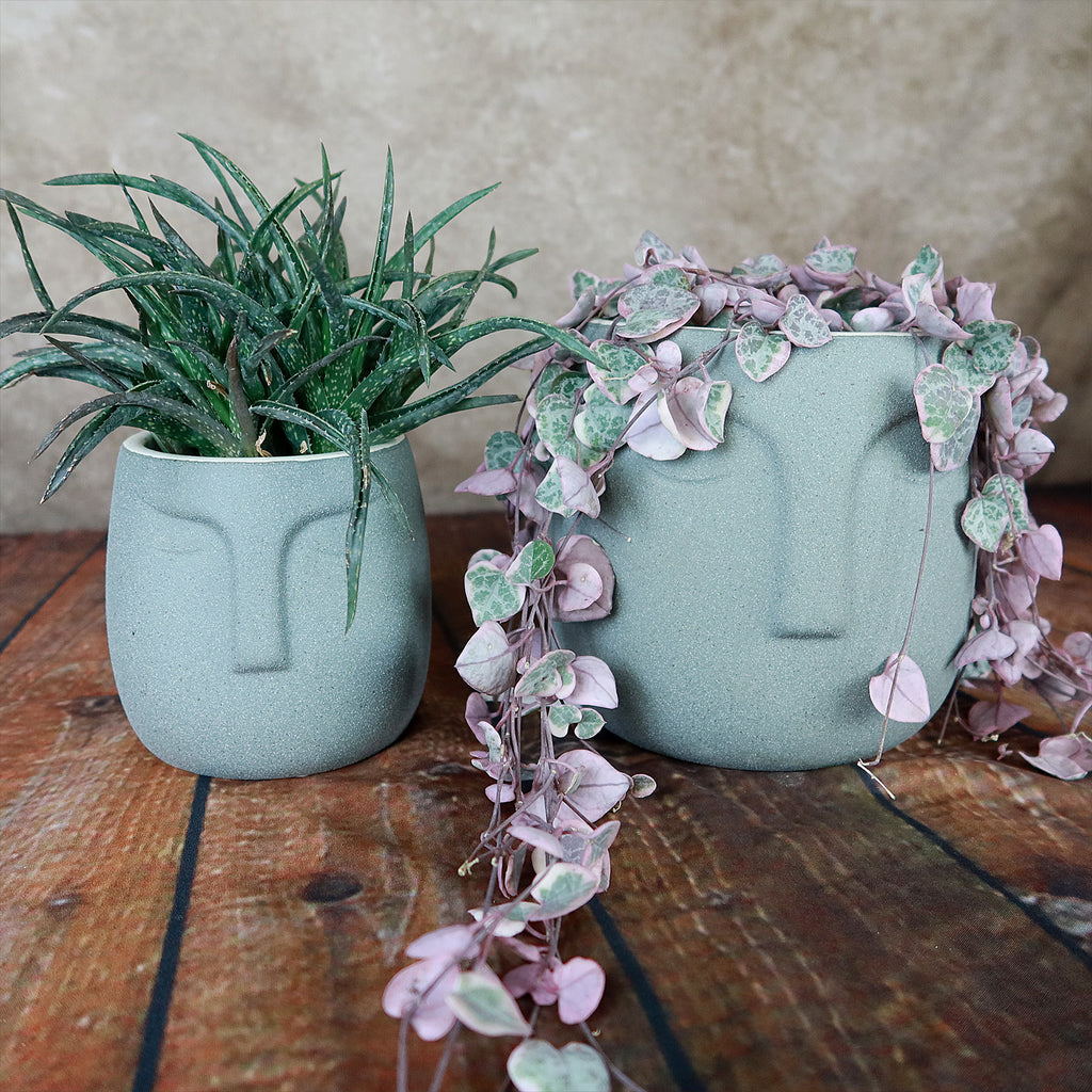 Ceramic Abstract Moai Face Bowl Sand Surface