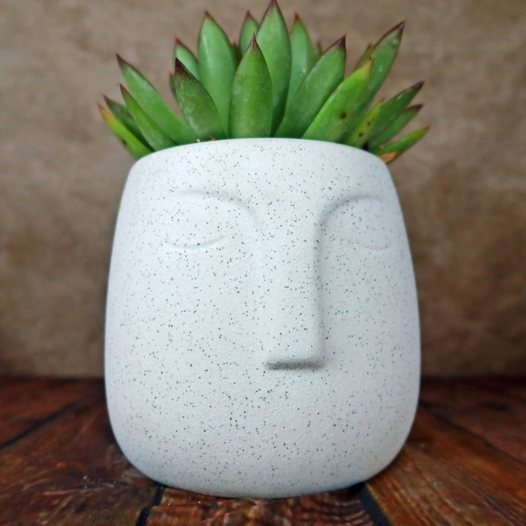 Ceramic Abstract Moai Face Bowl Sand Surface