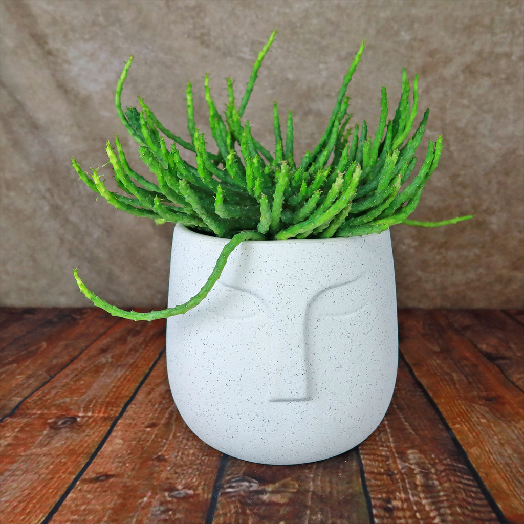 Ceramic Abstract Moai Face Bowl Sand Surface