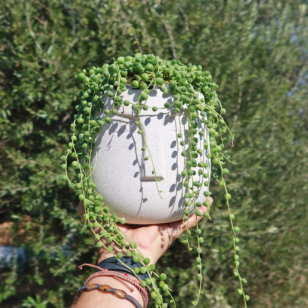 Ceramic Abstract Moai Face Bowl Sand Surface