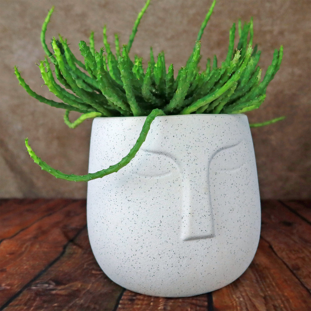 Ceramic Abstract Moai Face Bowl Sand Surface