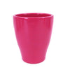 Glossy bright pink ceramic planter, centered on a white background; available in 7 vibrant colors for decorative indoor use.