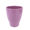 Purple ceramic glossy solid color pottery planter with a flared top on a white background, suitable for small indoor plants.