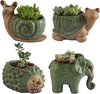 Animal Ceramic Planters for Indoor Succulents and Cacti, Small Pots with Drainage