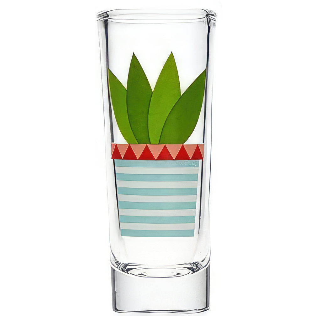 Decorative Gift Shot Glass with Cactus Designs- 2 oz Party Size Shot Glasses Set of 5