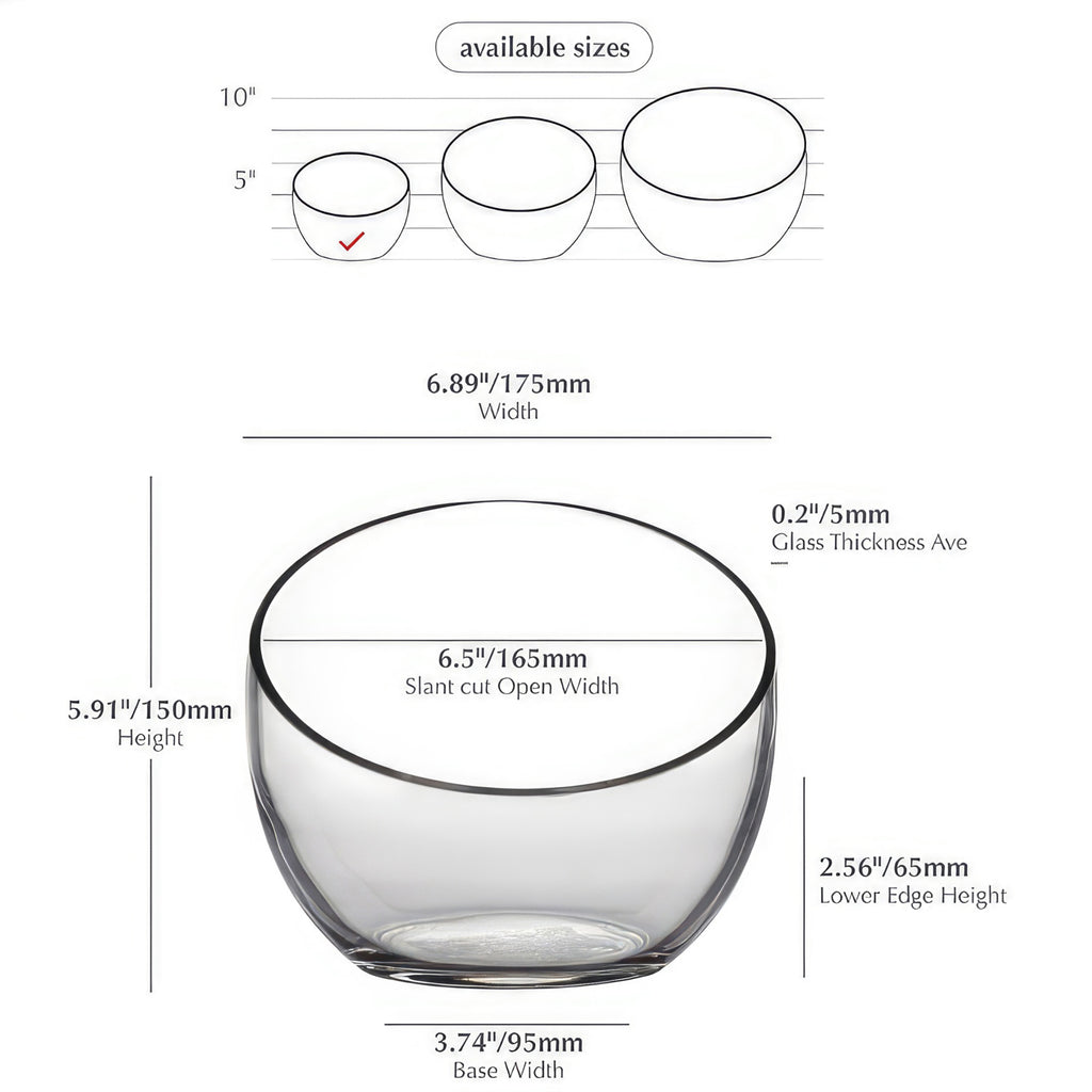 Decorative Half Moon Glass Bowl for Plants