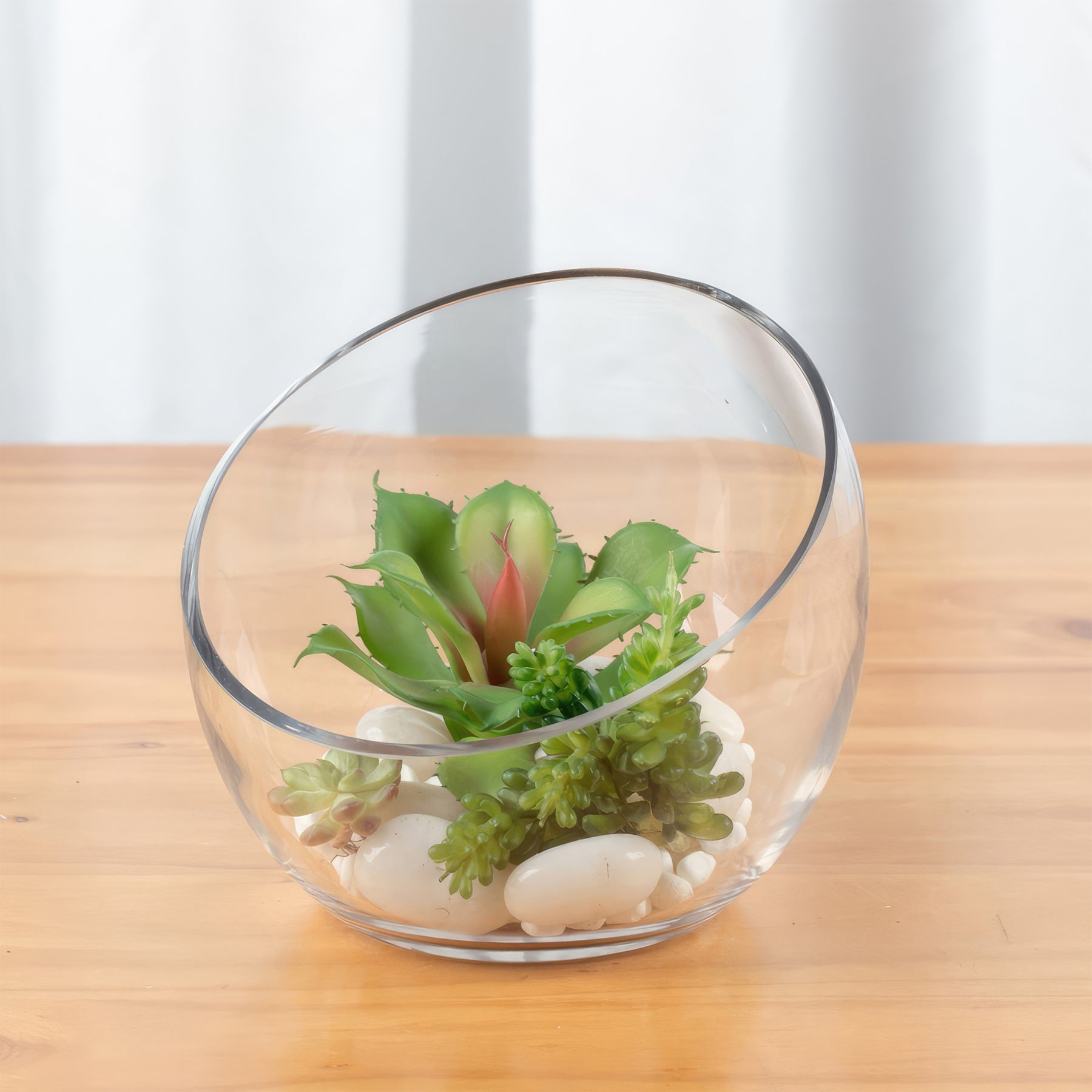 glass bowl for indoor plants Decorative Half Moon Glass Bowl for Plants – Planet Desert