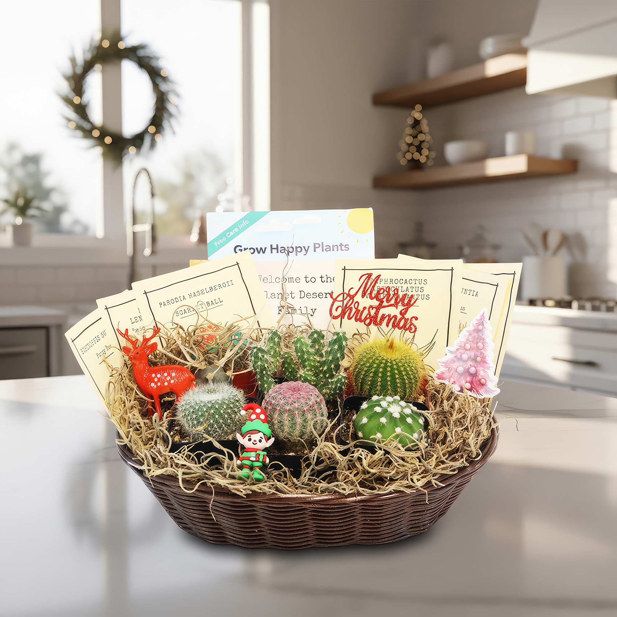 Cactus Gift Basket Arrangement – A Unique Holiday Gift