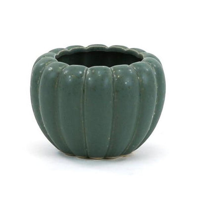 Weathered Hunter Green Pumpkin Pot