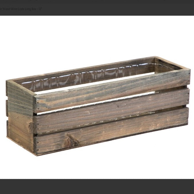 Rustic Cracked Wood Box Long Rectangle