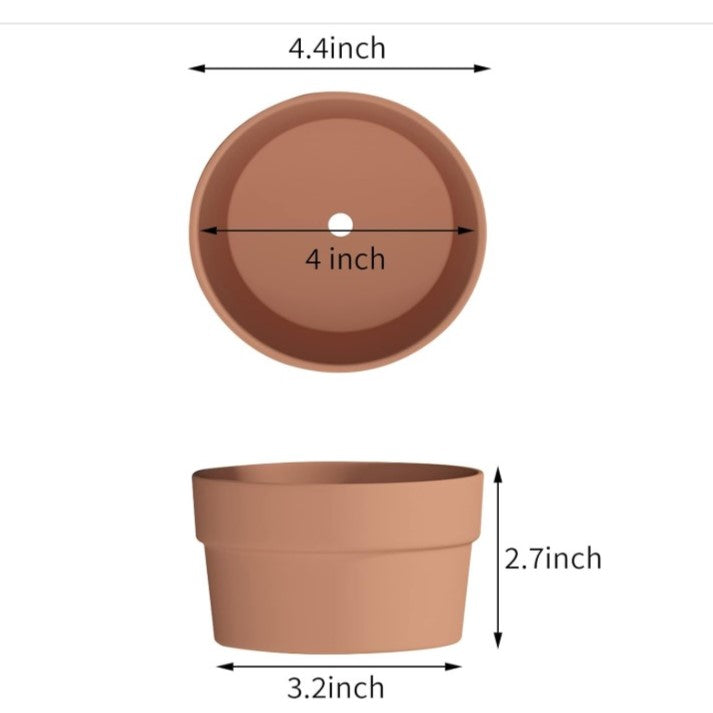 Terracotta Shallow Succulent Pot - Terracotta Clay Planters with Drainage for Indoor and Outdoor Use