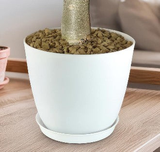 2 Gal White Houseplant Pot