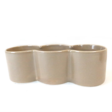 3 pot planter Triple Ceramic planter 8.5" White
