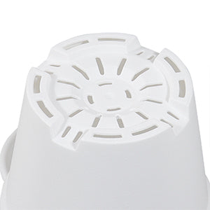 White 4 Inch Flower Plastic Nursery Pot with Drainage and Saucers