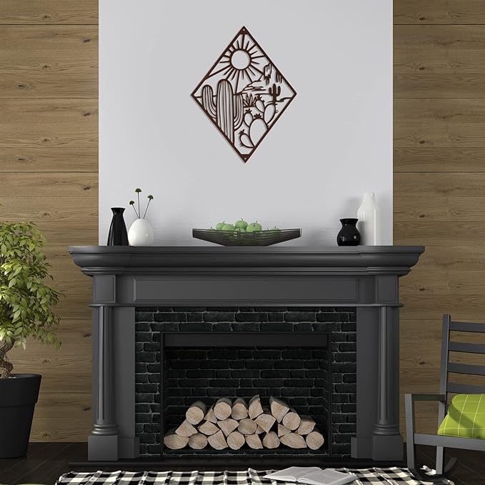 Natural Themed Metal Cactus Wall Art - Stylish Home and Office Decoration