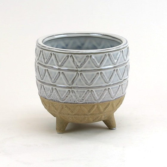 Sahara Sand Glazed Two-Toned Footed Bowl