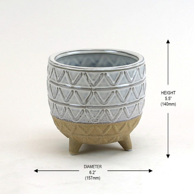 Sahara Sand Glazed Two-Toned Footed Bowl