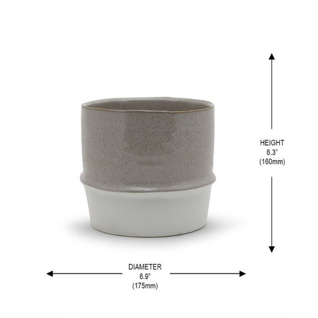 Two Toned Ceramic Cylinder Pot