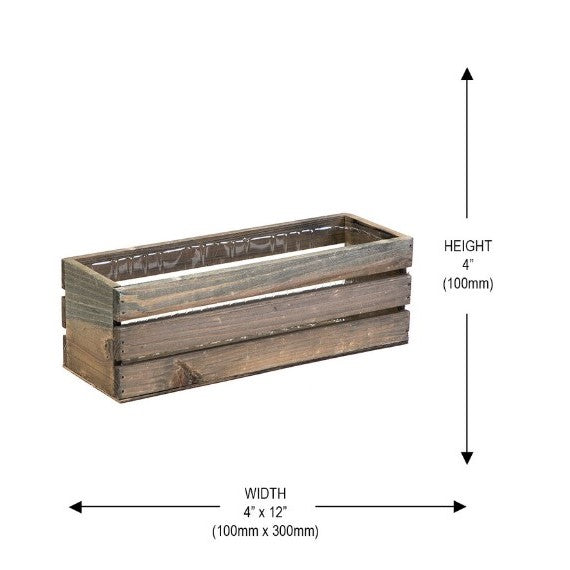 Rustic Cracked Wood Box Long Rectangle