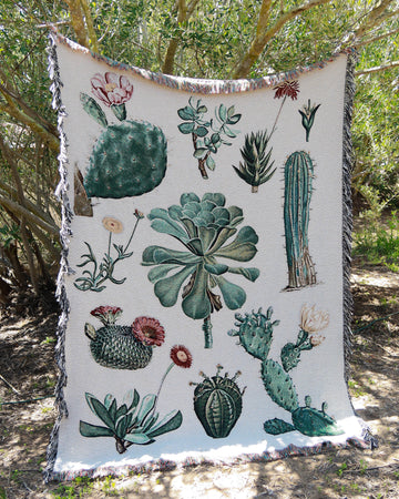 urban outfitters succulent tapestry Cacti and Succulent Woven Blanket